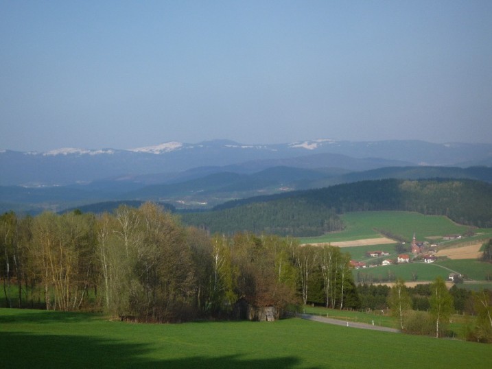 Blick vom Predigtstuhl zum Grossen Arber im Frhjahr